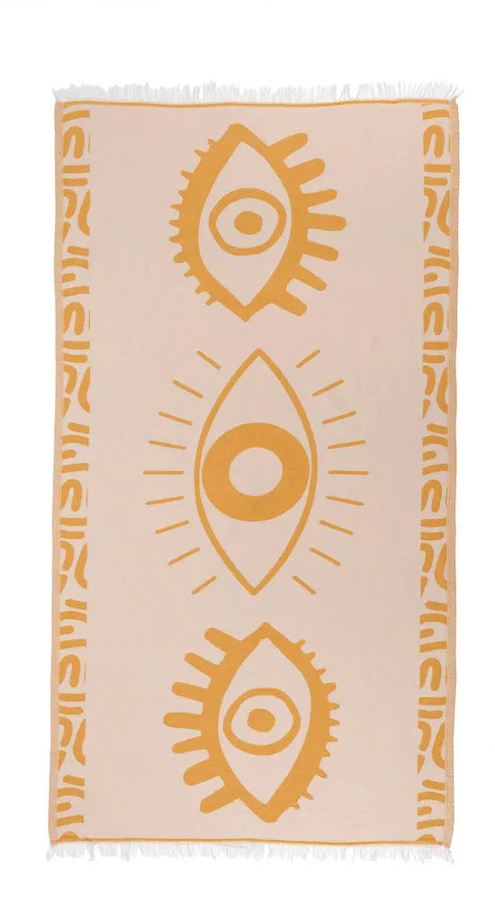 Yellow Beach Towel – Celest Jacquard Weave