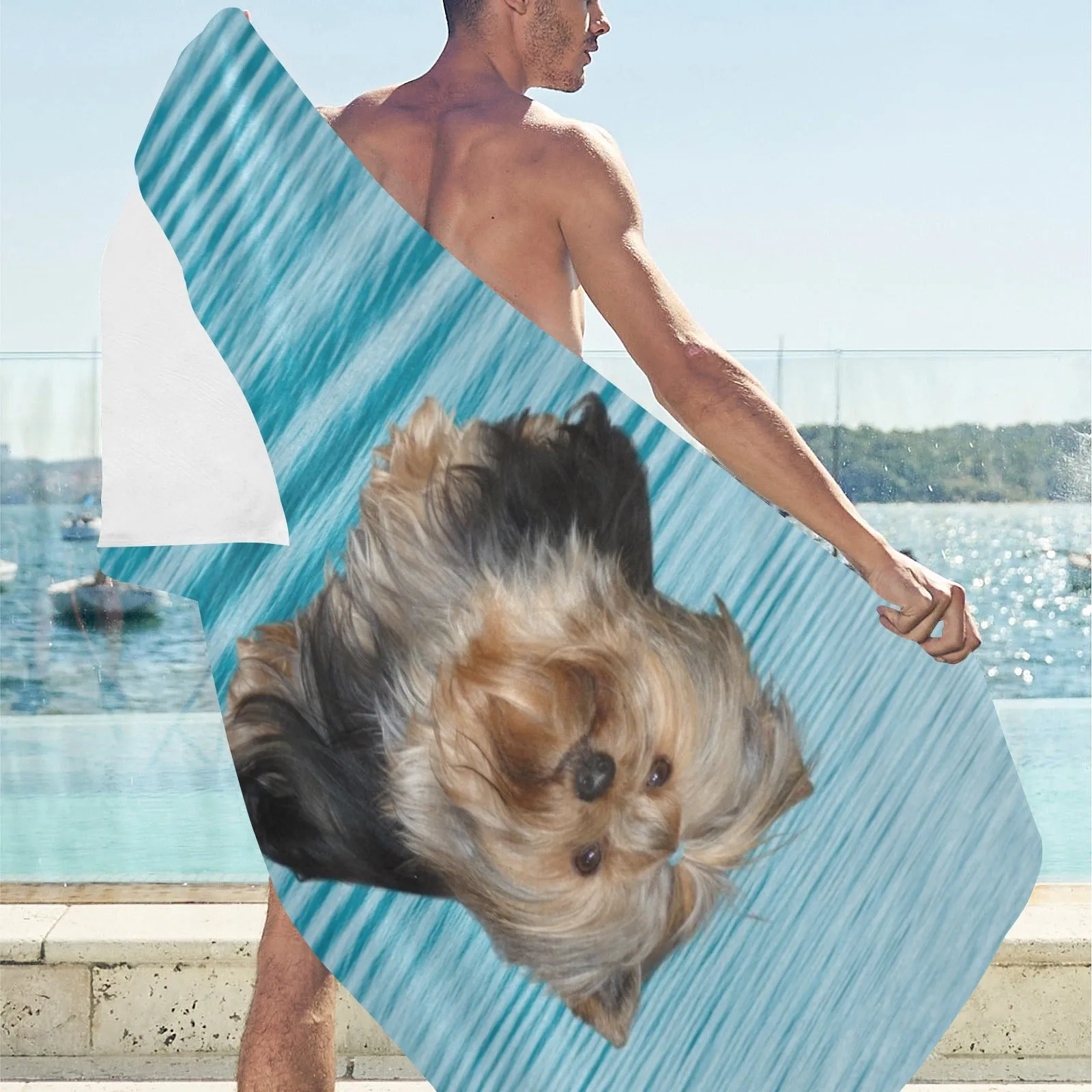 Yorkie Beach Towel - Candy