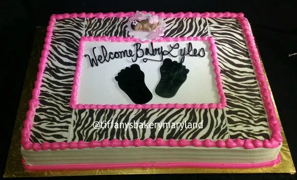 Zebra Pattern with Baby Sheet Cake