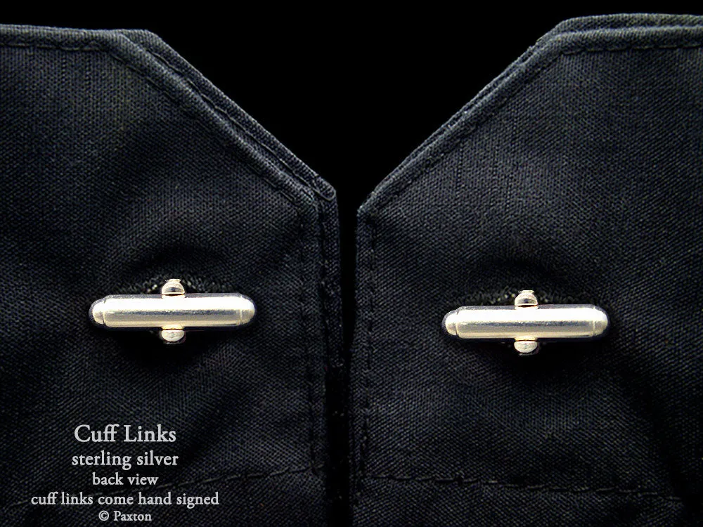Zombie Head Cuff Links Sterling Silver